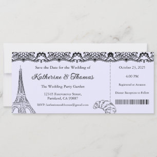 Invitación de boda, Papelería de boda, París