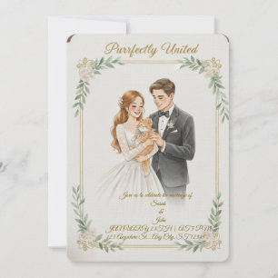 invitación de boda para amantes de los gatos