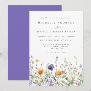 Invitación de boda para campo de flores silvestres