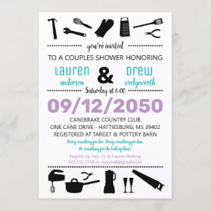 Invitación de Boda para Ducha de Parejas de Cocina