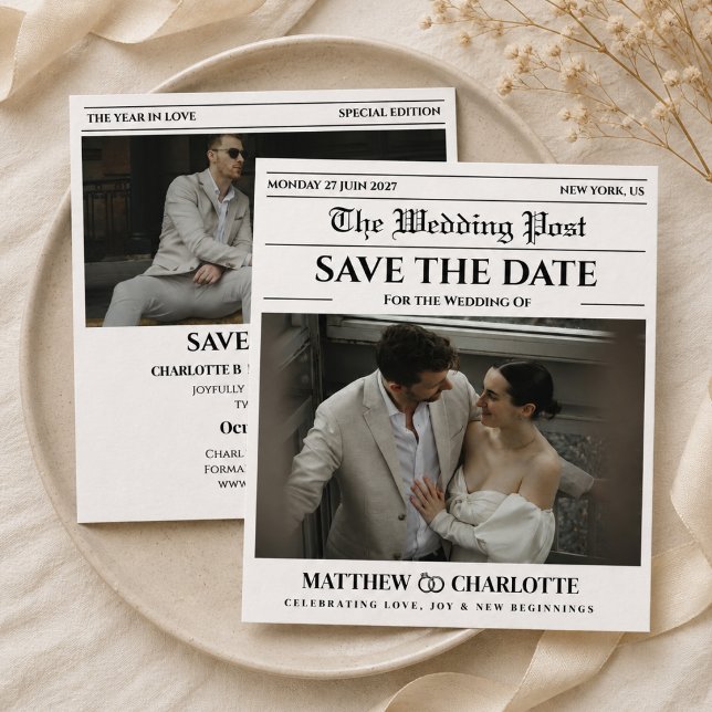 Invitación de Boda para Guardar Fecha en Periódico (Subido por el creador)