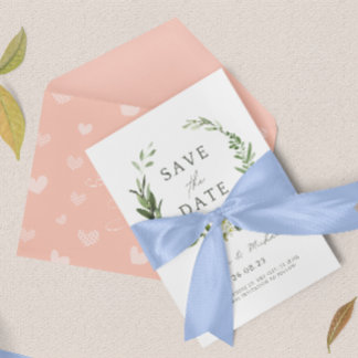 Invitación de boda para guardar la fecha con acuar