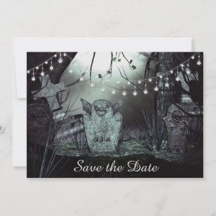 Invitación de boda para guardar la fecha con cemen