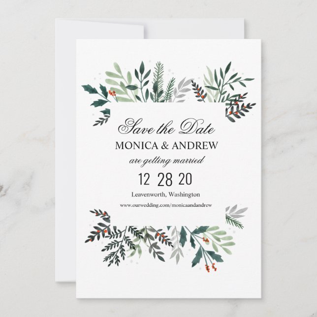 Invitación de boda para guardar la fecha con coron (Anverso)