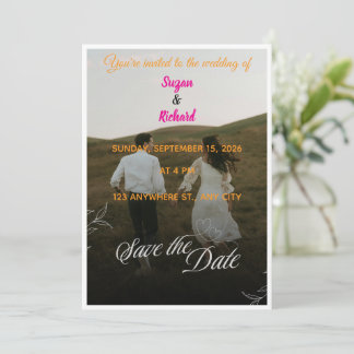 Invitación de boda para guardar la fecha con foto