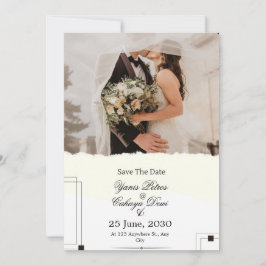 Invitación de boda para guardar la fecha con veget