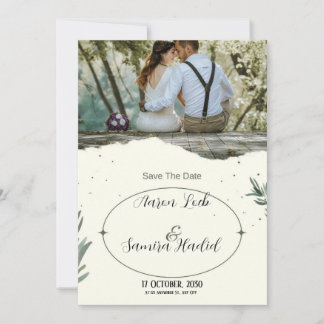 Invitación de boda para guardar la fecha con veget
