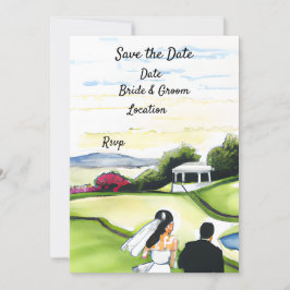 Invitación de boda para guardar la fecha de Golf