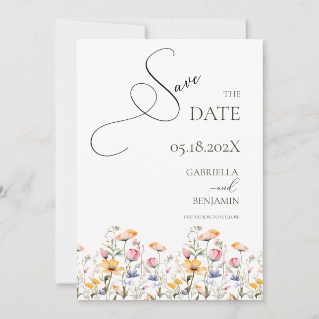 Invitación de boda para guardar la fecha de la pra (Anverso)