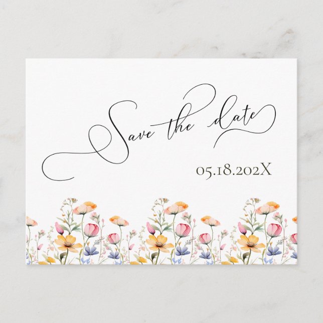 Invitación de boda para guardar la fecha de Meadow (Anverso)