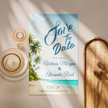 Invitación de boda para guardar la fecha de Playa