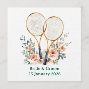 Invitación de boda para guardar la fecha de tenis