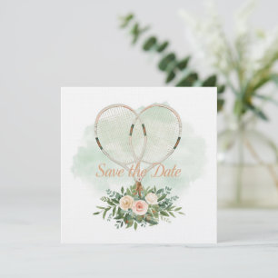 Invitación de boda para guardar la fecha de tenis
