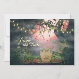 Invitación de boda para guardar la fecha del cemen
