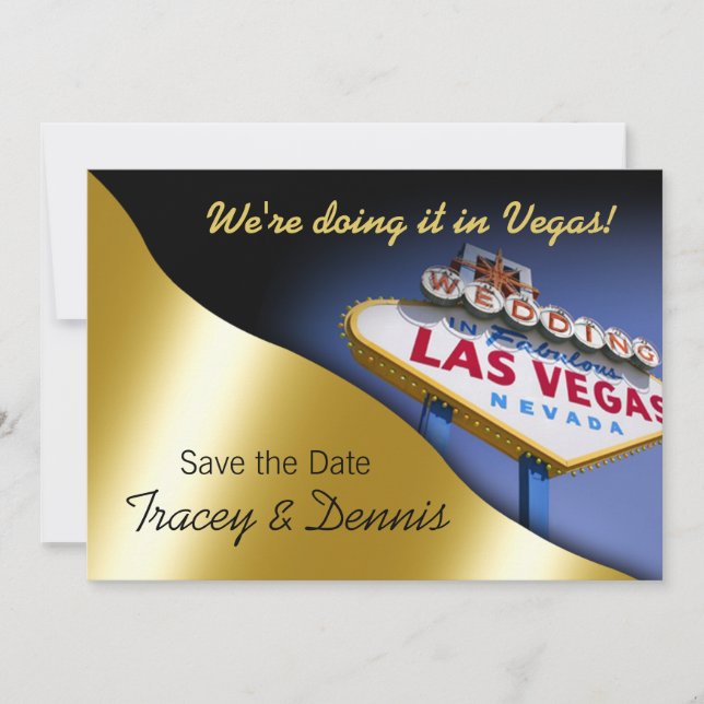 Invitación de Boda para Guardar la Fecha en Las Ve (Anverso)