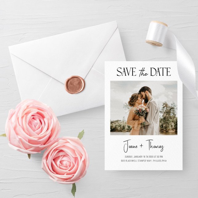 invitación de boda para guardar la fecha minimalis (Subido por el creador)
