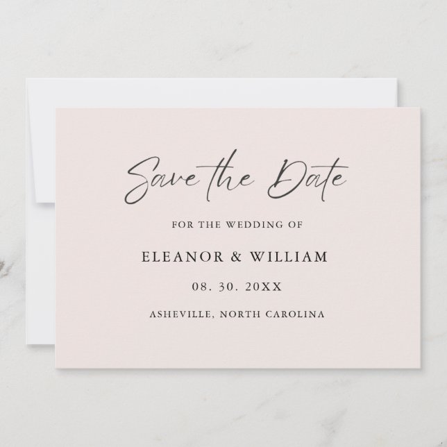 Invitación de boda para guardar la fecha minimalis (Anverso)