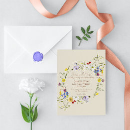Invitación de boda para jardín de flores silvestre