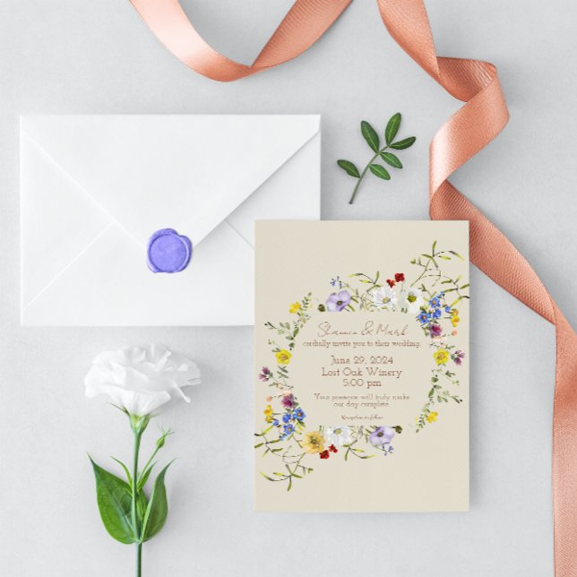 Invitación de boda para jardín de flores silvestre (Subido por el creador)