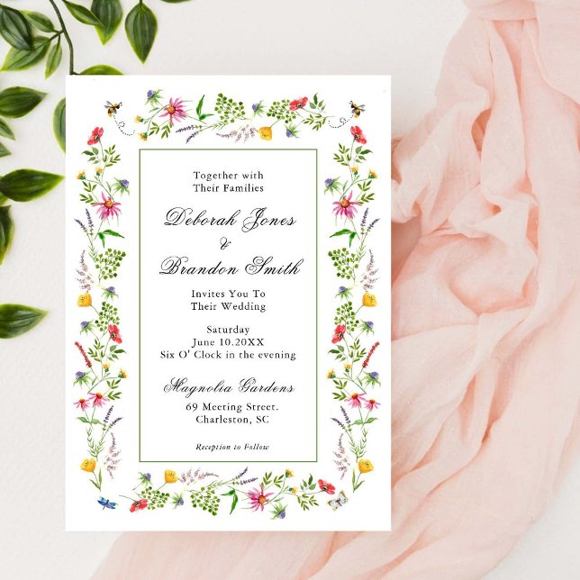 Invitación de boda para jardín de flores silvestre (Subido por el creador)