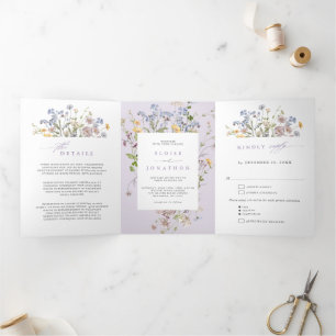 Invitación de boda para jardín de flores silvestre