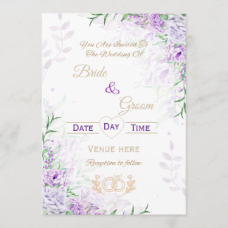 Invitación de boda para jardín de lavanda elegante