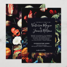 Invitación de boda para jardín de medianoche