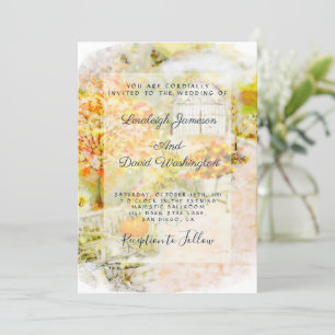 Invitación de boda para jardín de otoño