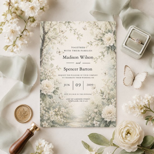 Invitación de boda para jardín de primavera Maripo (Subido por el creador)