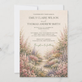Invitación de Boda para Jardín Romántico