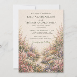 Invitación de Boda para Jardín Romántico