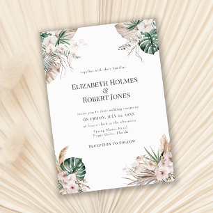 Invitación de Boda para Jardín Tropical Boho