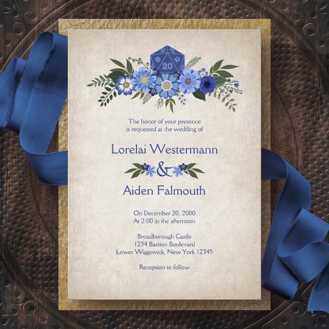 Invitación de boda para jugadores de dados de RPG (Subido por el creador)
