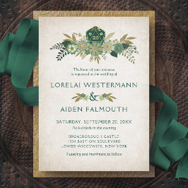 Invitación de boda para jugadores de dados de RPG