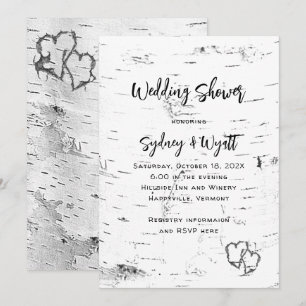 Invitación de boda para la ducha de corteza de abe