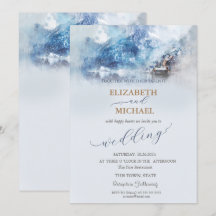 Invitación de boda para Lago de Montaña de Inviern