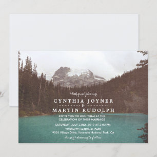Invitación de boda para lago de montaña rústico