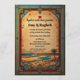 Invitación de boda para oasis del desierto exótico