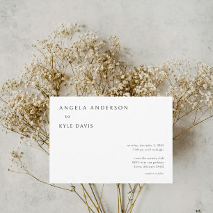 Invitación de boda para padres de la novia blanca 