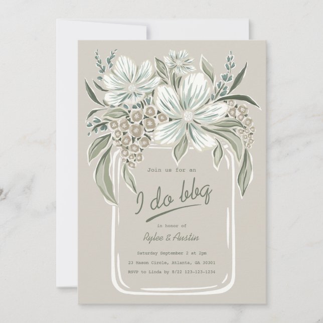Invitación de boda para parejas de BBQ Rustic I Do (Anverso)