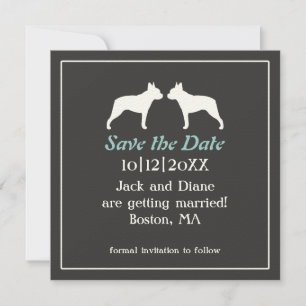 Invitación de boda para salvar a Boston Terriers