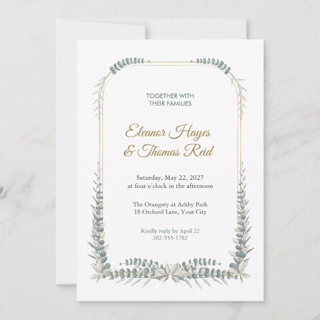 Invitación de boda para tableta susurrante (Anverso)