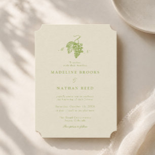 Invitación de boda para viñedo con uvas de color v