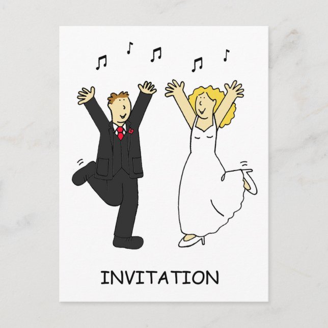 Invitación de boda pareja bailando (Anverso)