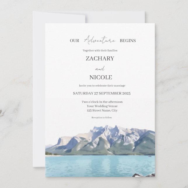 Invitación de Boda - Parque Nacional Banff (Anverso)