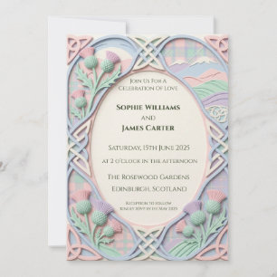 Invitación de boda Pastel Celtic Highland