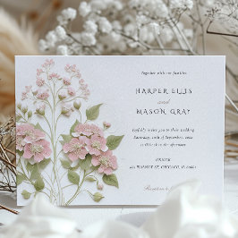 Invitación de Boda Pastel Elegante de Hydrangea Ga