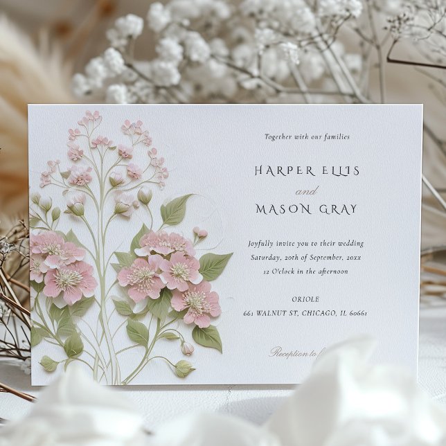 Invitación de Boda Pastel Elegante de Hydrangea Ga (Subido por el creador)