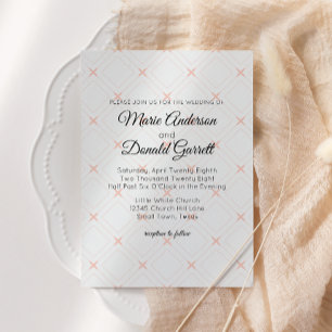 Invitación de boda Pastel Peach Geometric Cream