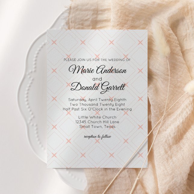 Invitación de boda Pastel Peach Geometric Cream (Subido por el creador)